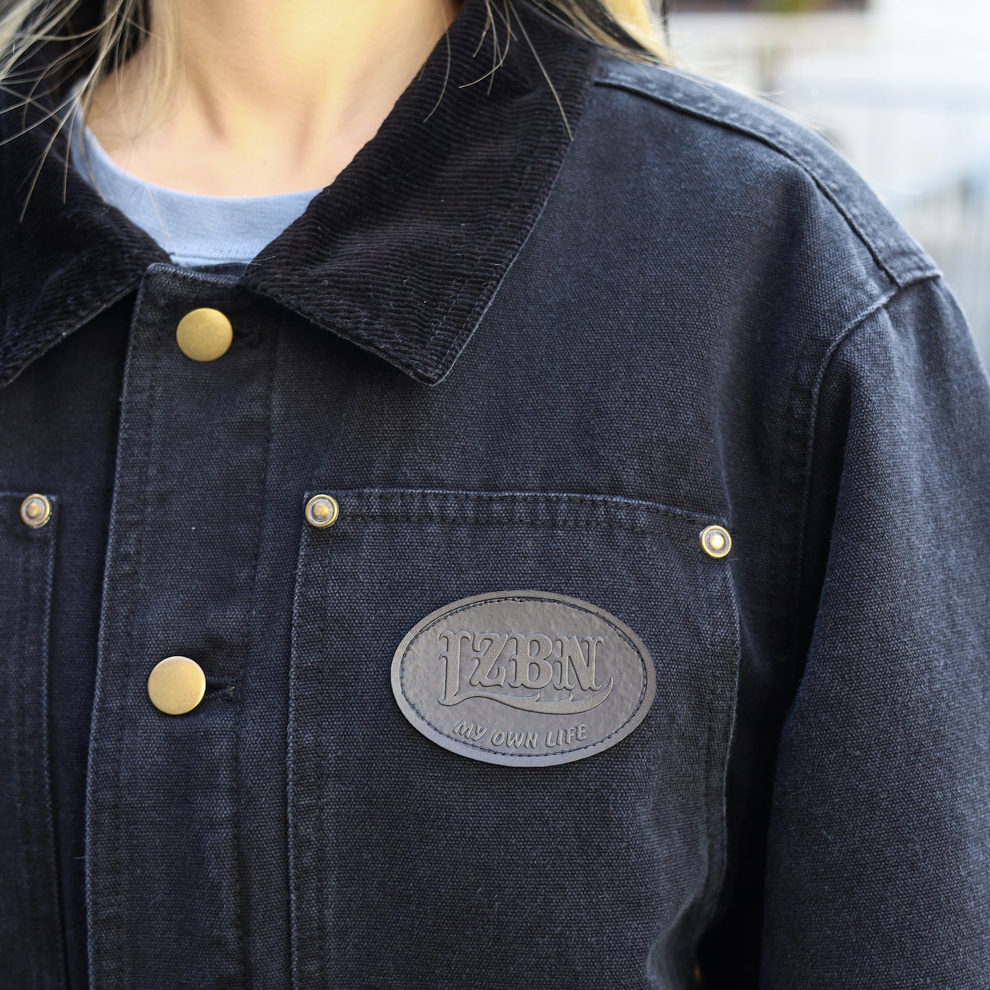 LZBN / OVAL LOGO PATCH CANVAS WORK JACKET (BLACK)