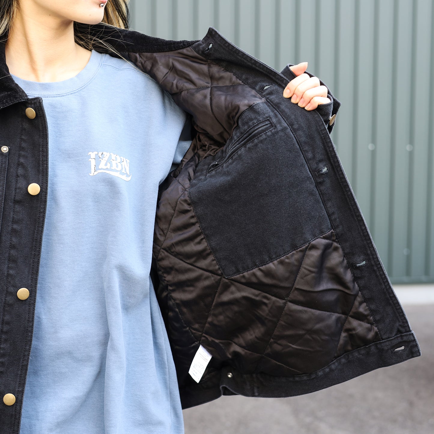 LZBN / OVAL LOGO PATCH CANVAS WORK JACKET (BLACK)