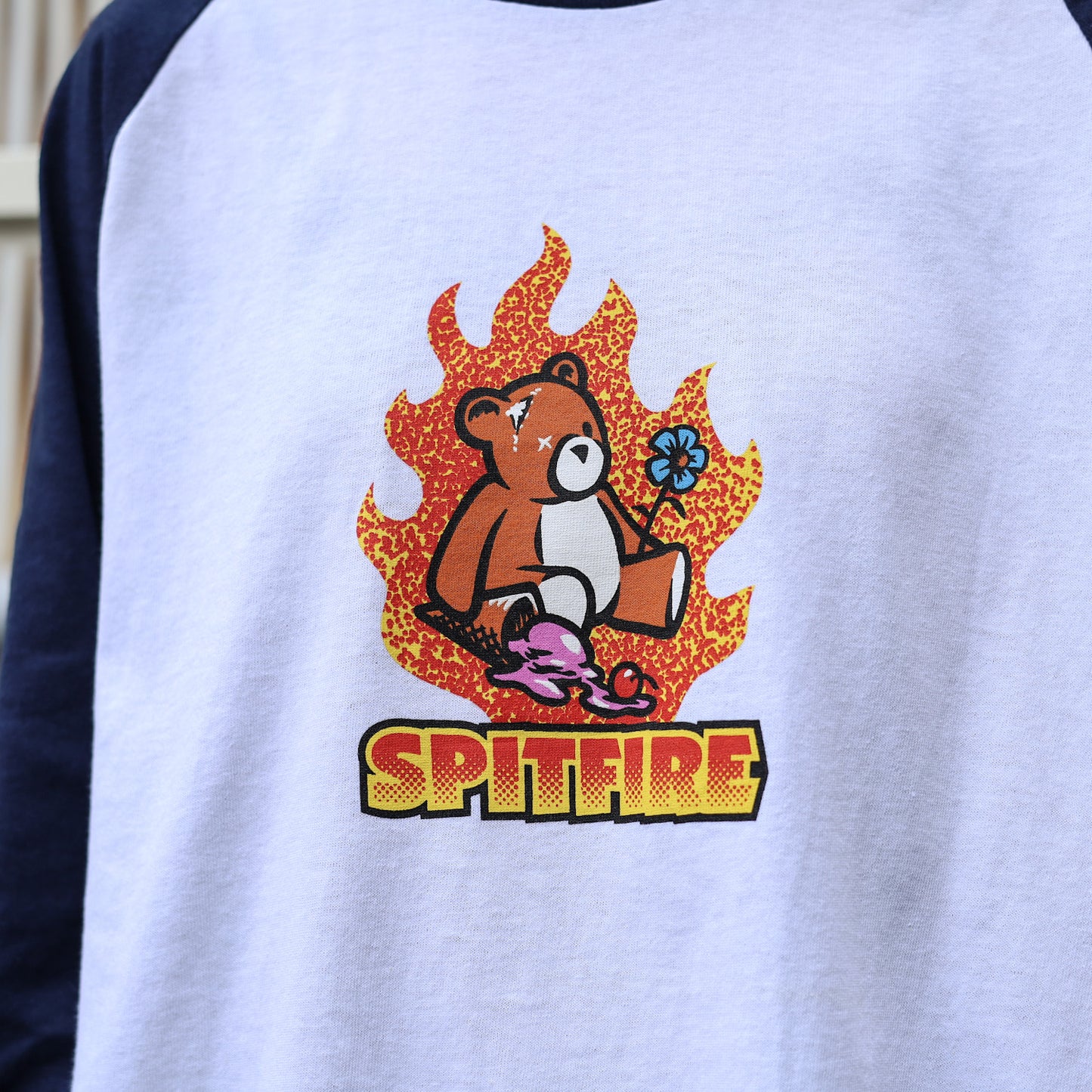 SPITFIRE / LIL BEATDOWNS 3/4 TEE (WHITE/NAVY)