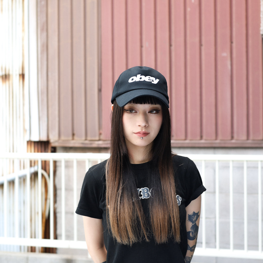 OBEY / OBEY DELTA 5 PANEL SNAPBACK CAP (BLACK)