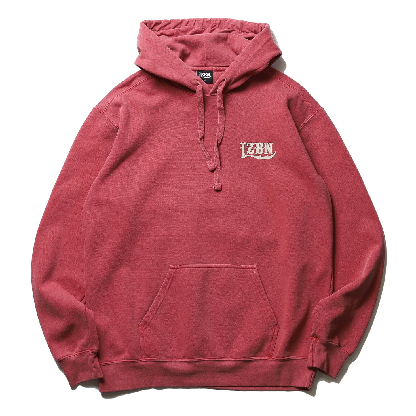 LZBN / STONE LZBN LOGO GARMENT DYED PULLOVER HOODIE (CRIMSON)