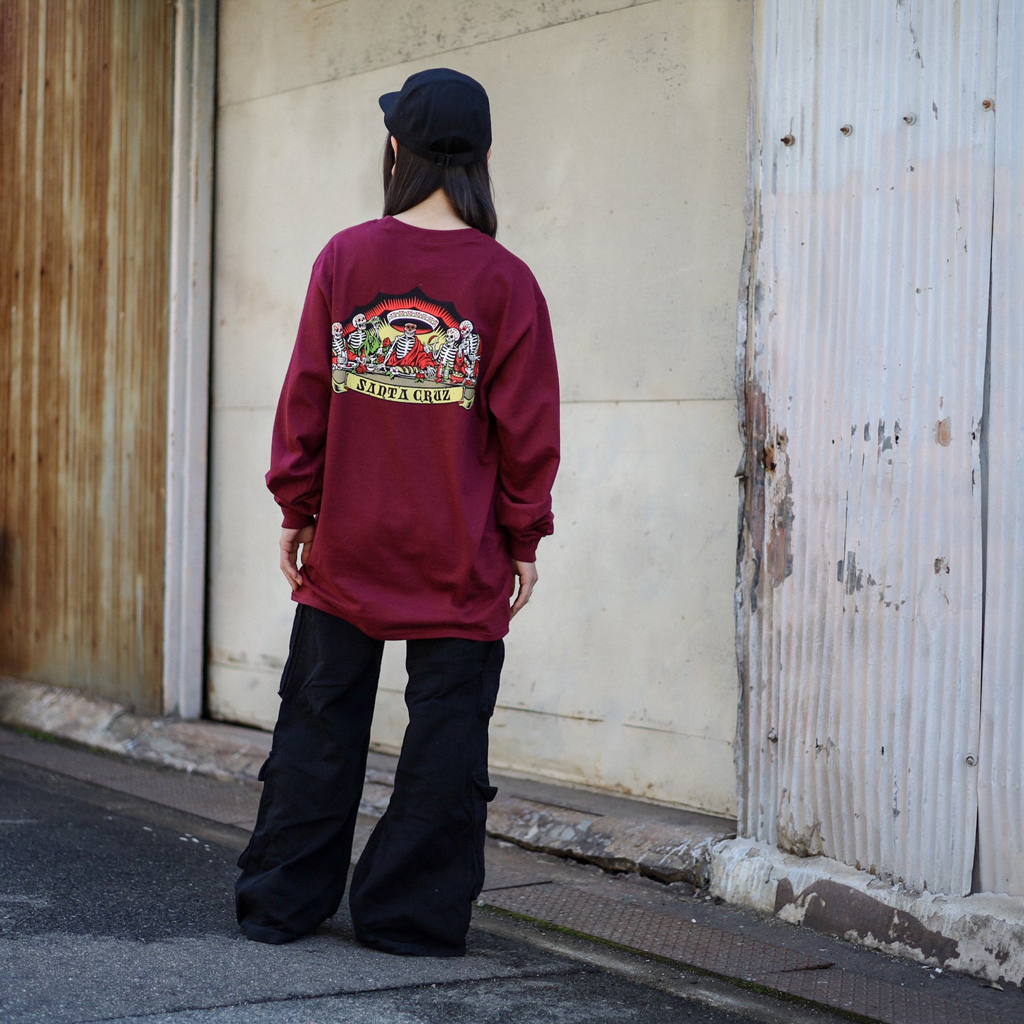 SANTA CRUZ / GUZMAN DEAD DINERS L/S TEE (MAROON)