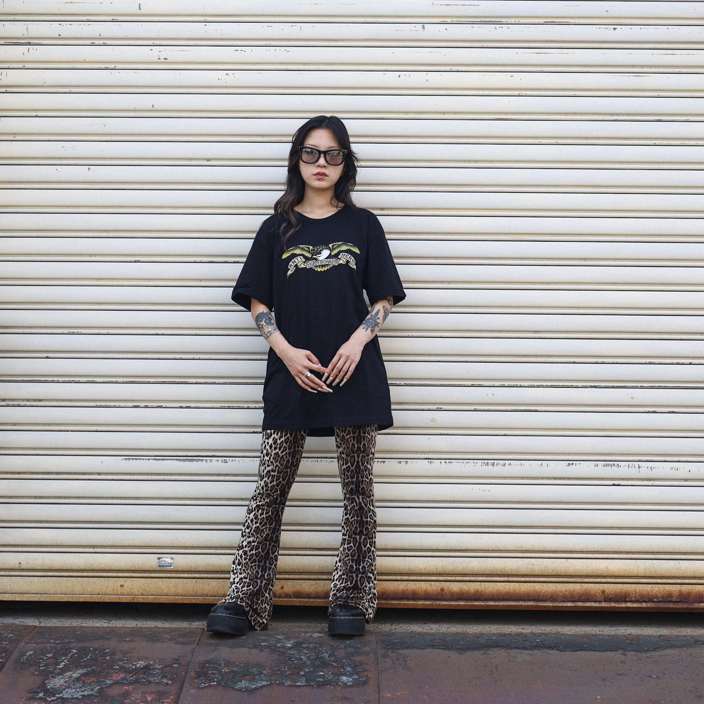 ANTIHERO / EAGLE TEE (BLACK/BLACK MULTI)