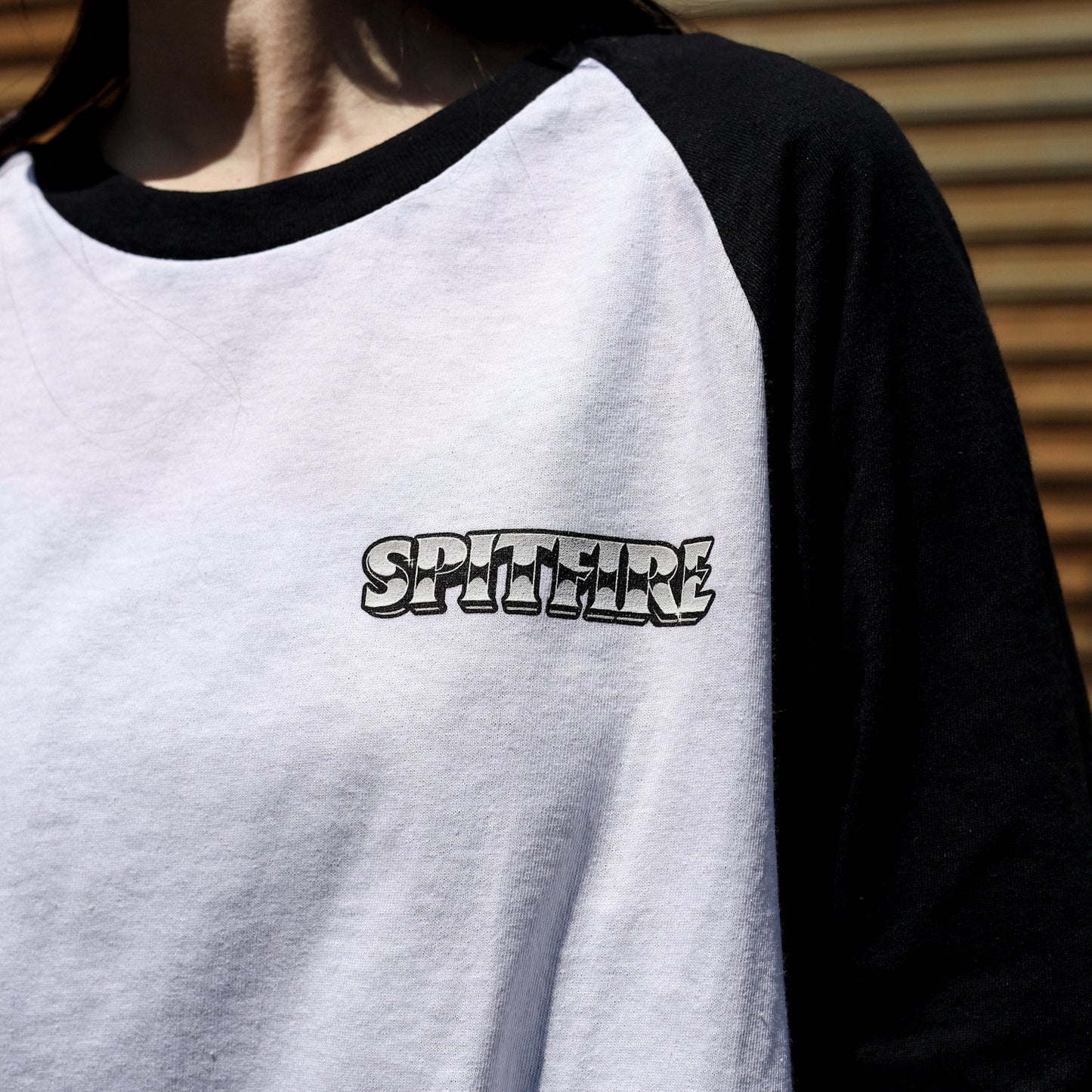 SPITFIRE / BURNOUT 3/4 TEE (WHITE/BLACK)