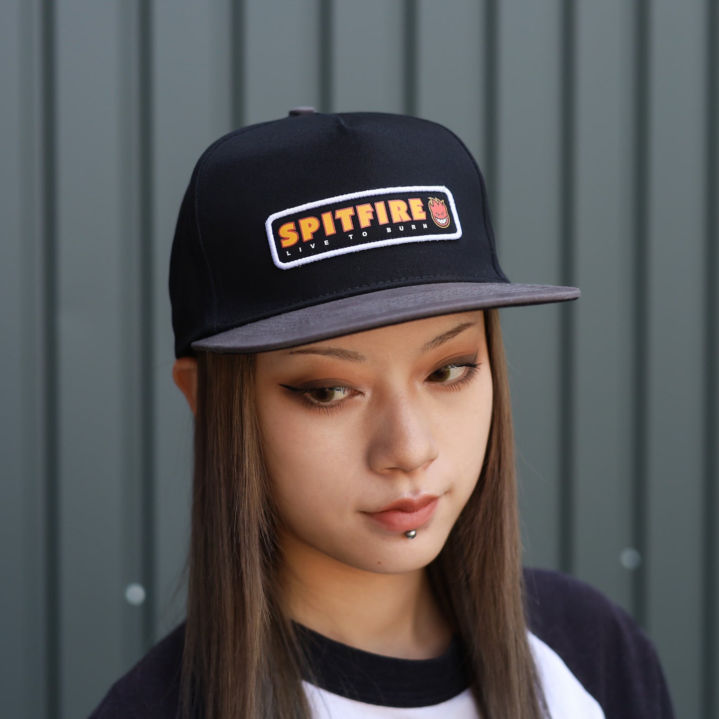 SPITFIRE / LTB PATCH SNAPBACK CAP (BLACK/CHARCOAL)