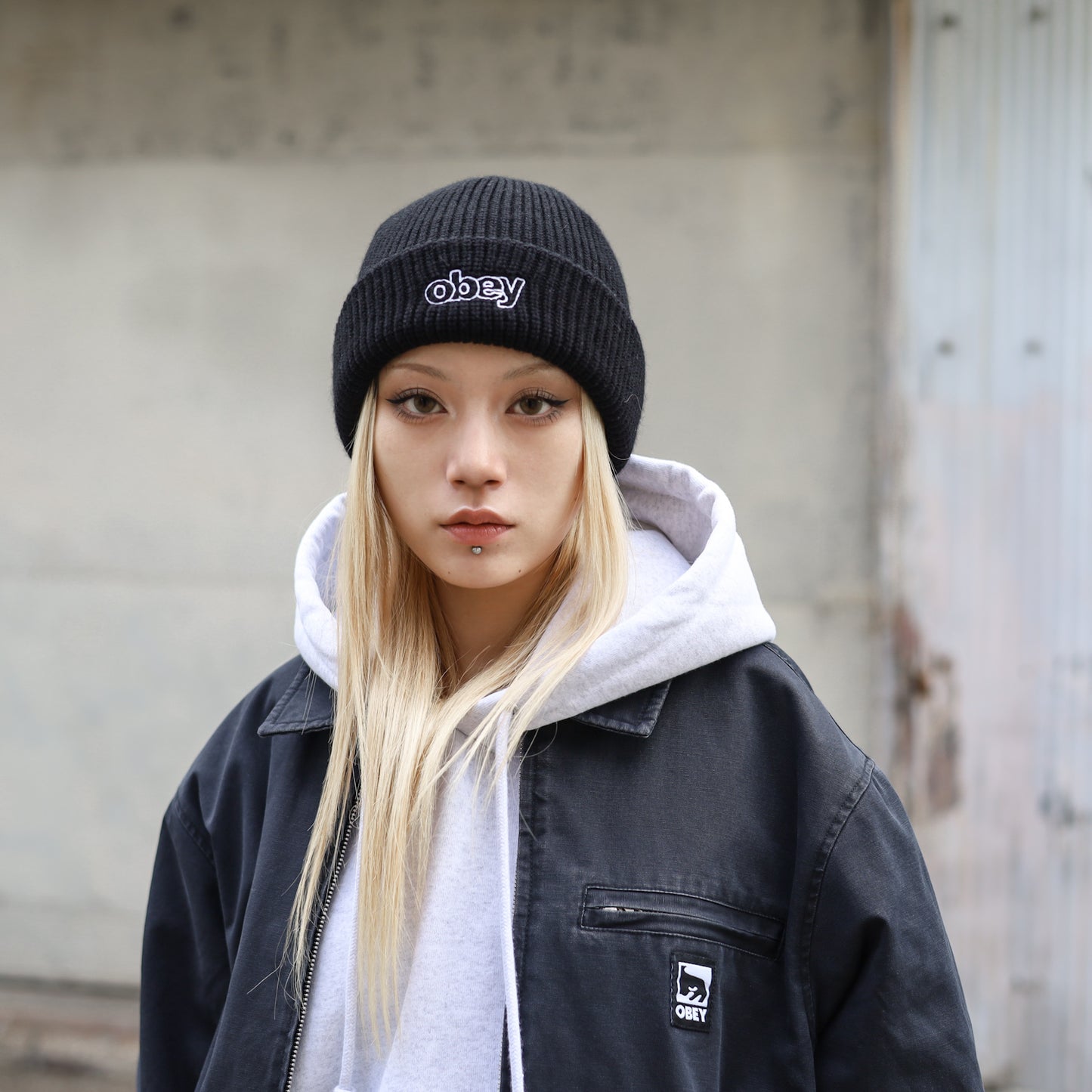 OBEY / THROWBACK BEANIE (BLACK)