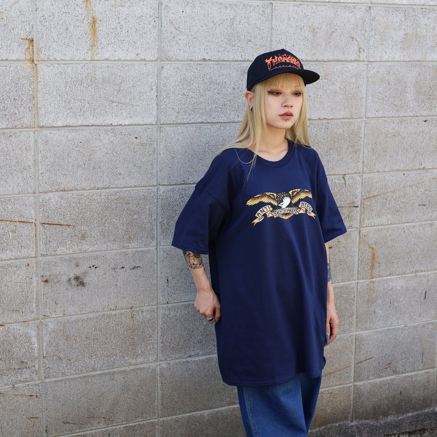 ANTIHERO / EAGLE TEE (NAVY/BLACK MULTI)