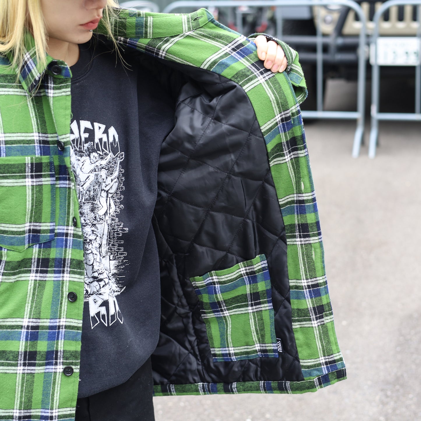 ANTIHERO / BASIC EAGLE FLANNEL JACKET (GREEN/BLUE MULTI)