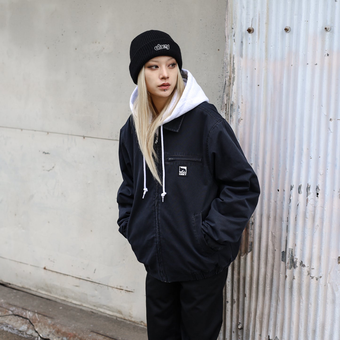 OBEY / DIVISION BLOUSON JACKET (BLACK)