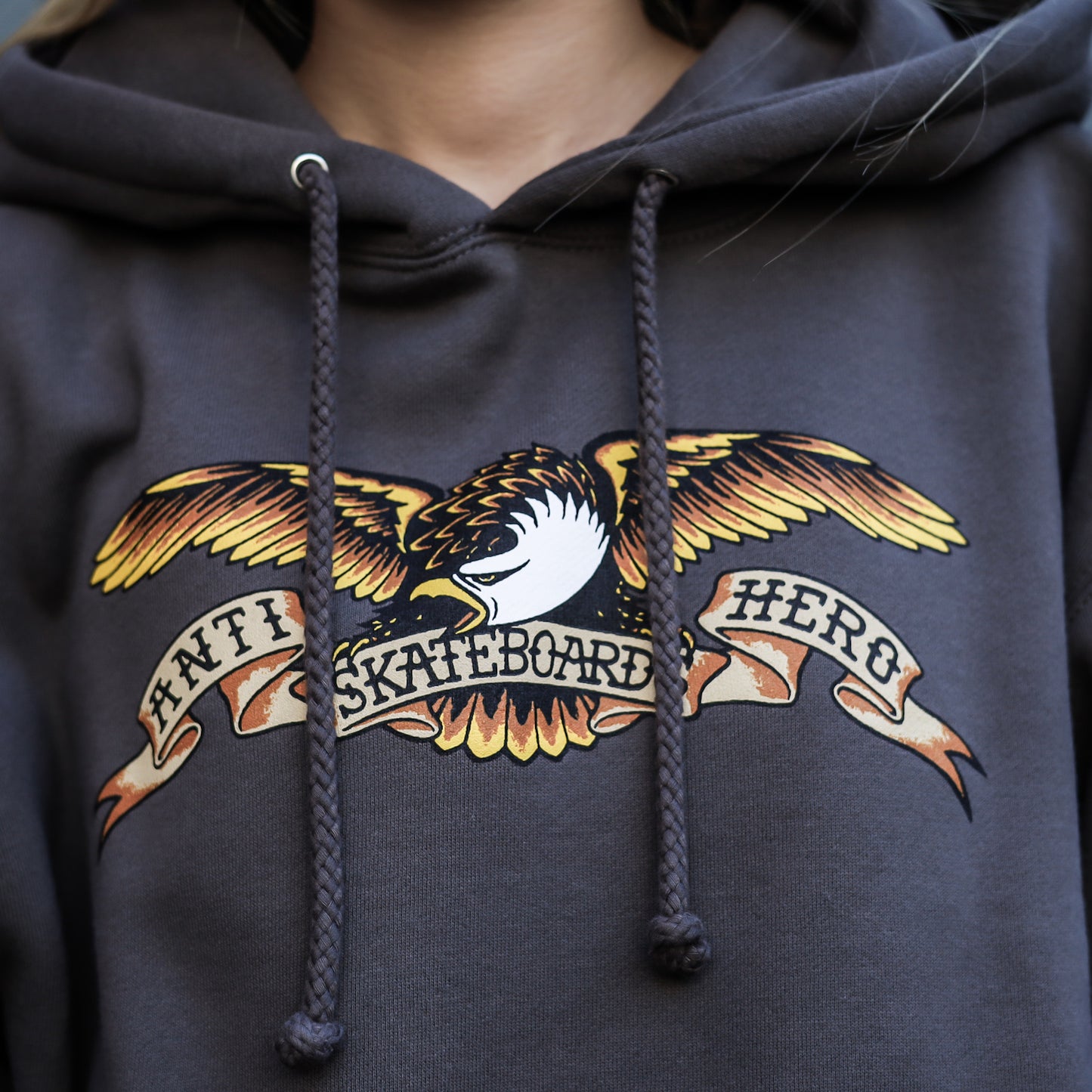 ANTIHERO / EAGLE PULLOVER HOODIE (CHARCOAL/BLACK MULTI)