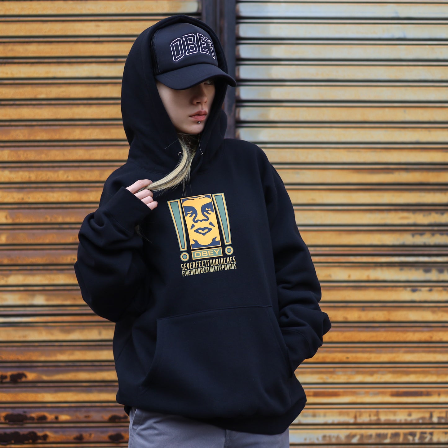 OBEY / OBEY DOUBLE EXCLAMATION HOODIE (BLACK)