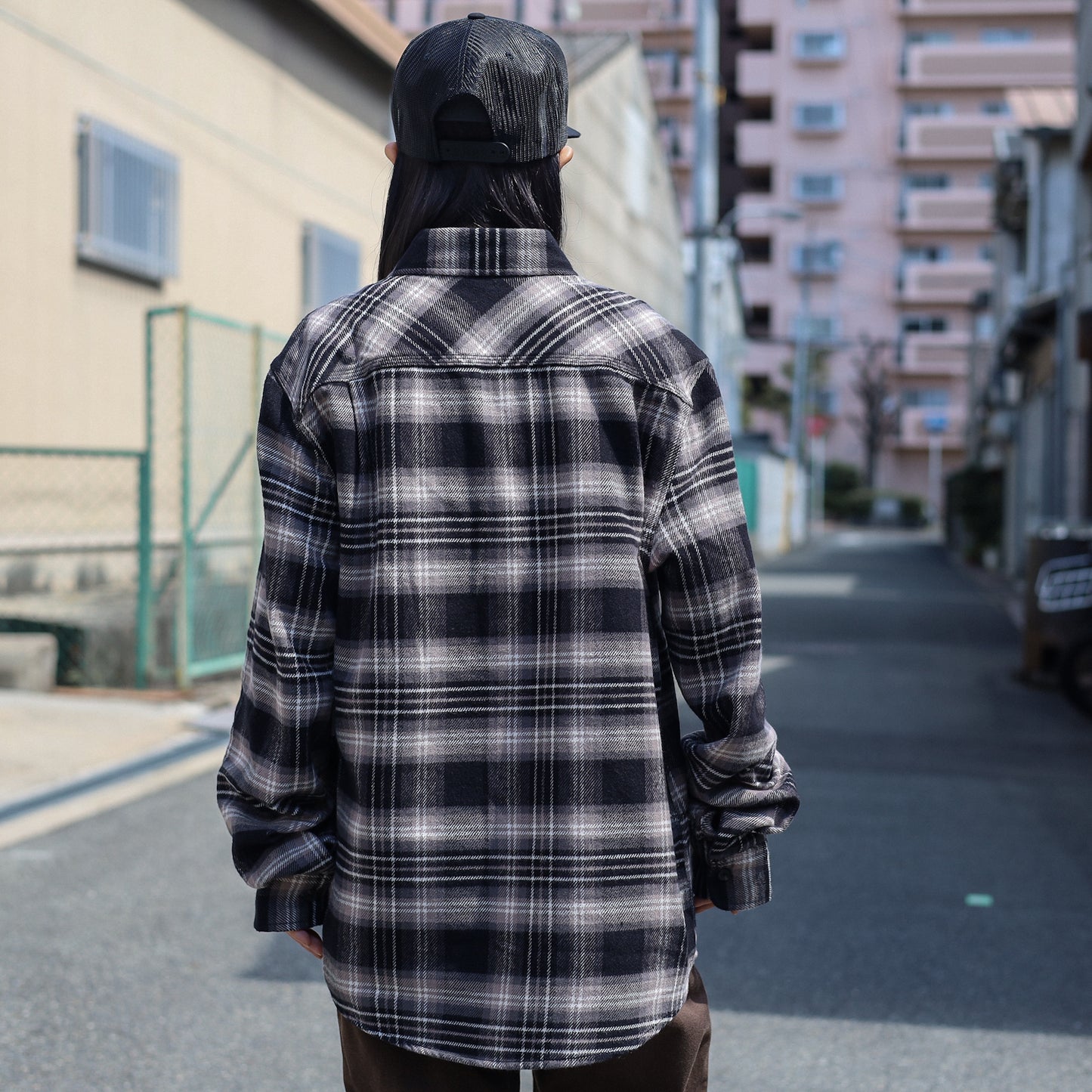 BRIXTON / BOWERY L/S FLANNEL (BLACK/CHARCOAL/BEIGE)