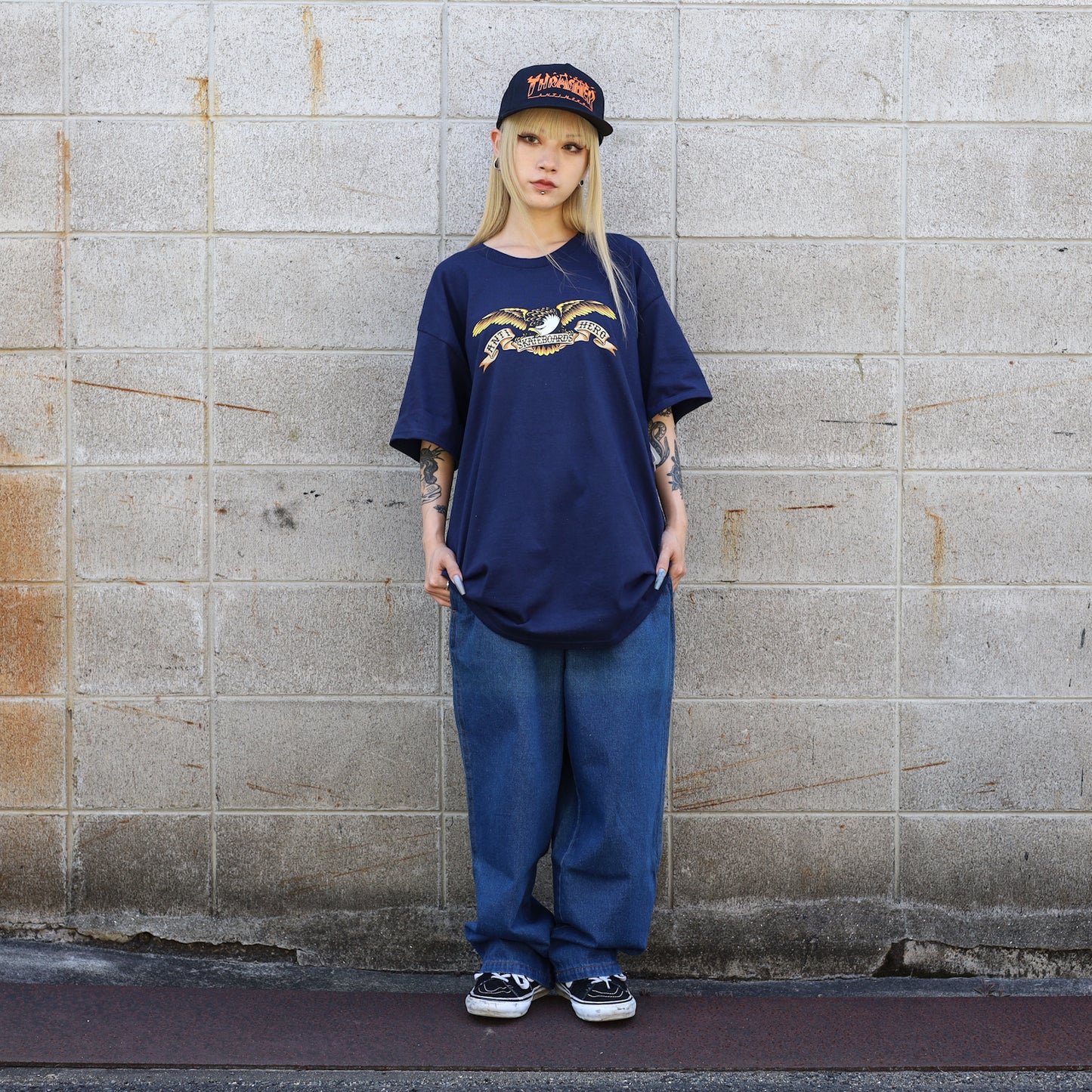 ANTIHERO / EAGLE TEE (NAVY/BLACK MULTI)