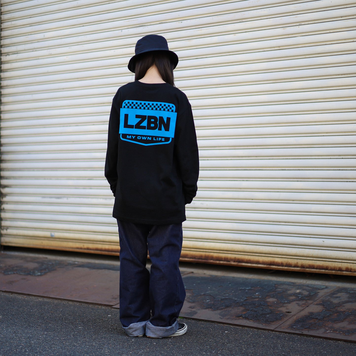 LZBN / WORKERS L/S TEE (BLACK/BLUE)