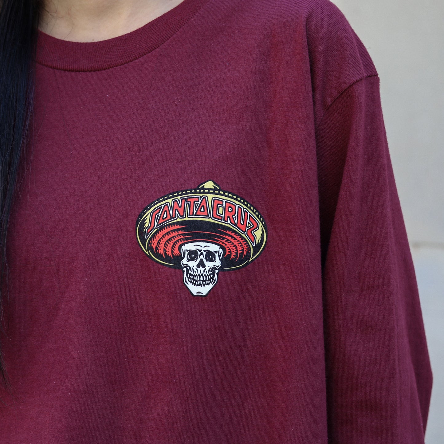 SANTA CRUZ / GUZMAN DEAD DINERS L/S TEE (MAROON)