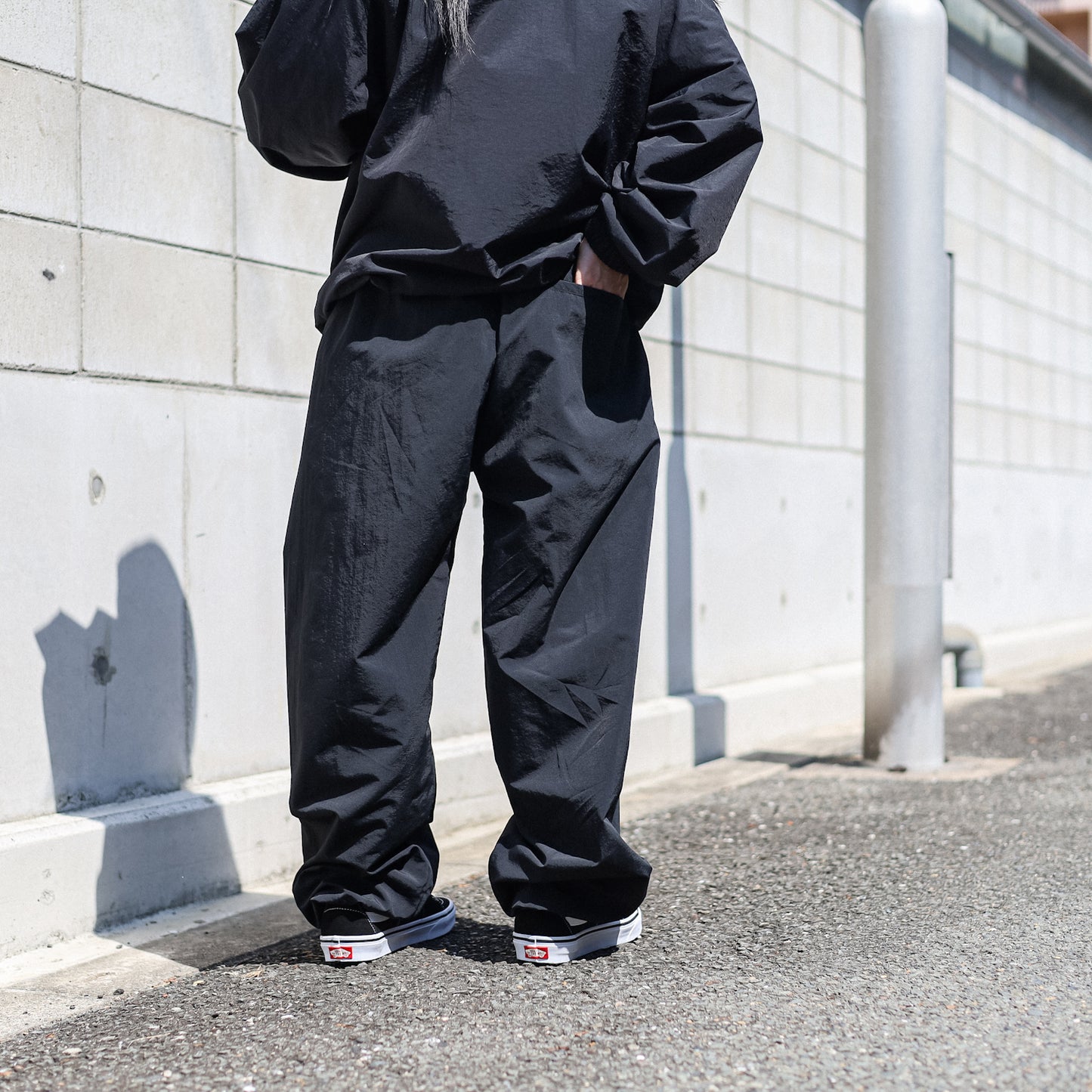 LZBN / HEXAGON & CHECKER NYLON PANT (BLACK)