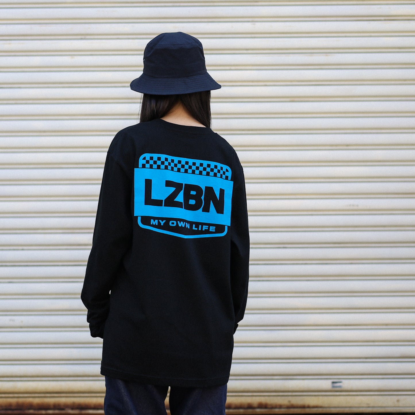 LZBN / WORKERS L/S TEE (BLACK/BLUE)
