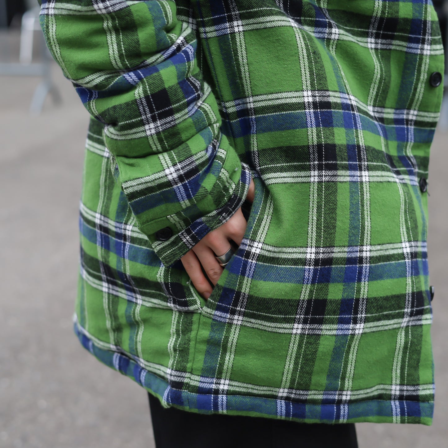 ANTIHERO / BASIC EAGLE FLANNEL JACKET (GREEN/BLUE MULTI)
