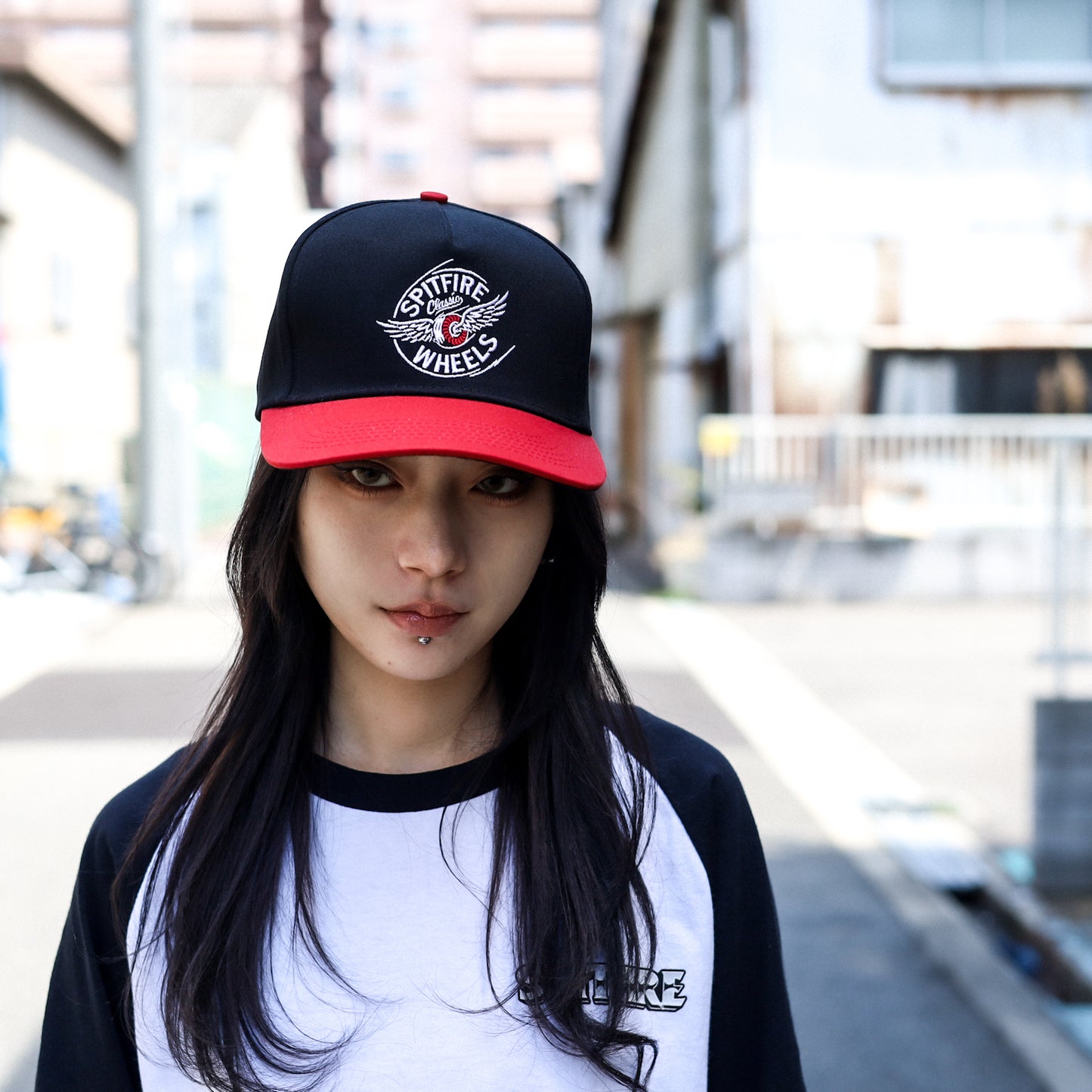 SPITFIRE / FLYING CLASSIC SNAPBACK CAP (BLACK/RED)