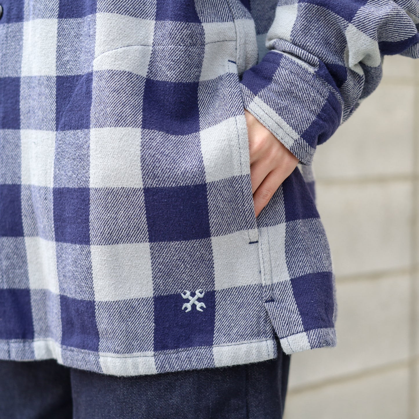 BLUCO / BUFFALO CHECK FLANNEL SHIRTS (NAVY)
