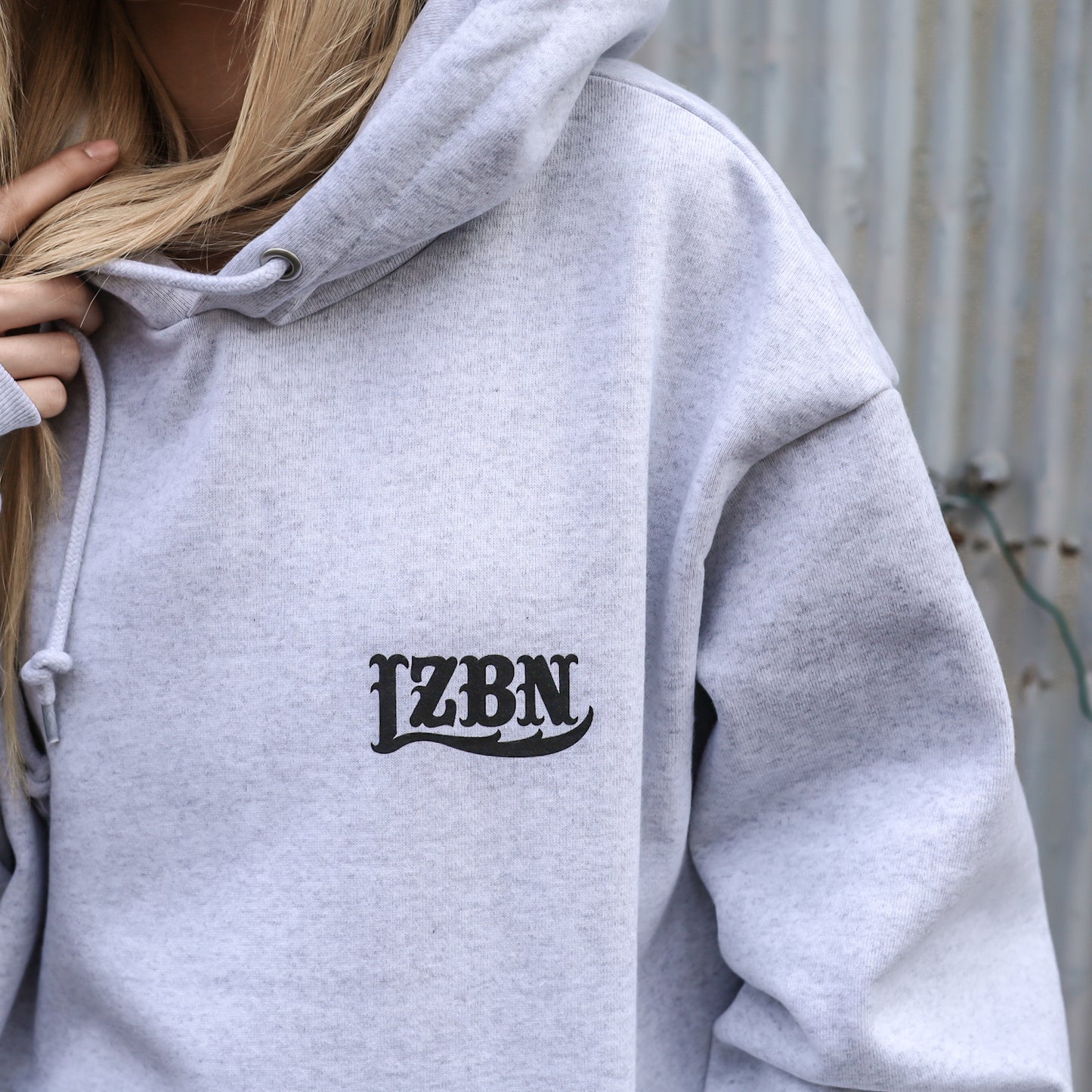 LZBN / LZBN LOGO EXTRA HEAVY PULLOVER HOODIE (ASH)