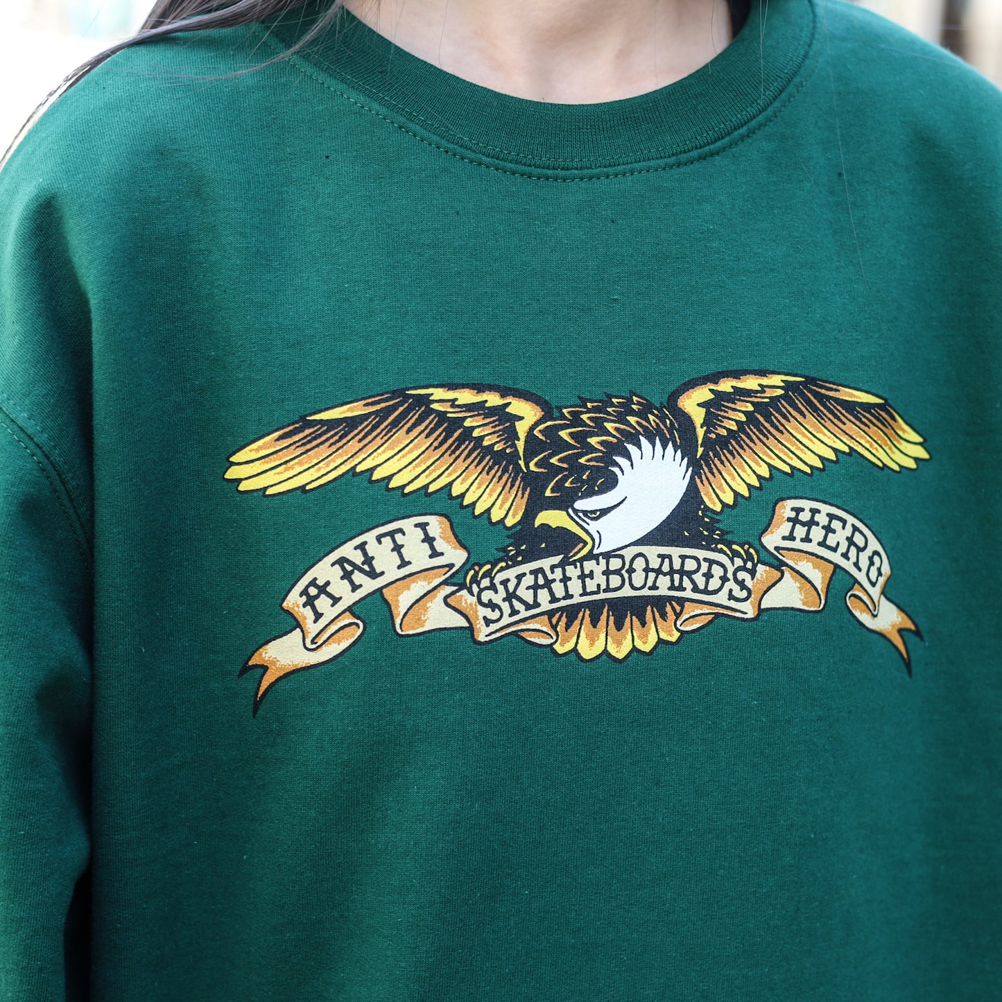 ANTIHERO / EAGLE CREWNECK SWEAT (DARKGREEN/BLACK MULTI)