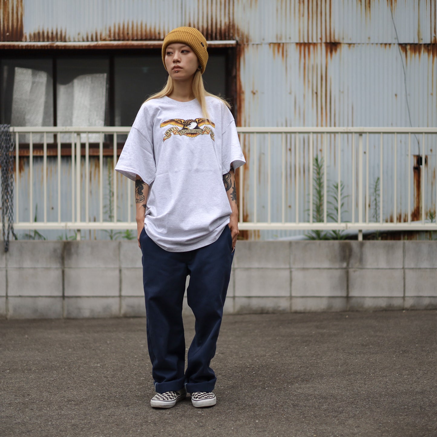 ANTIHERO / EAGLE TEE (ASH/BLACK MULTI)