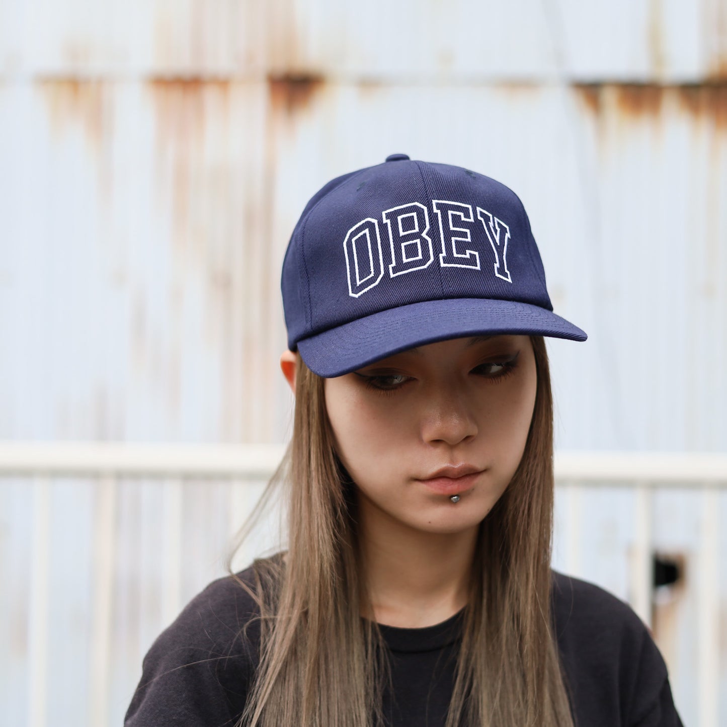 OBEY / OBEY ACADEMY 6 PANEL CLASSIC SNAPBACK CAP (NAVY)