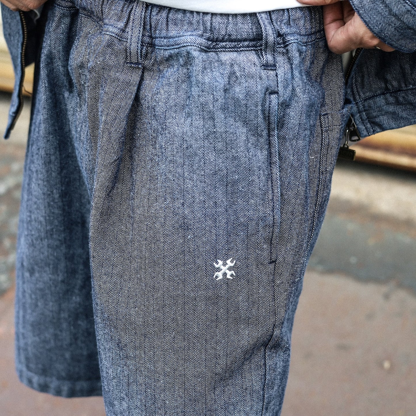BLUCO / 12OZ DENIM EASY WORK SHORTS (HERRINGBONE)