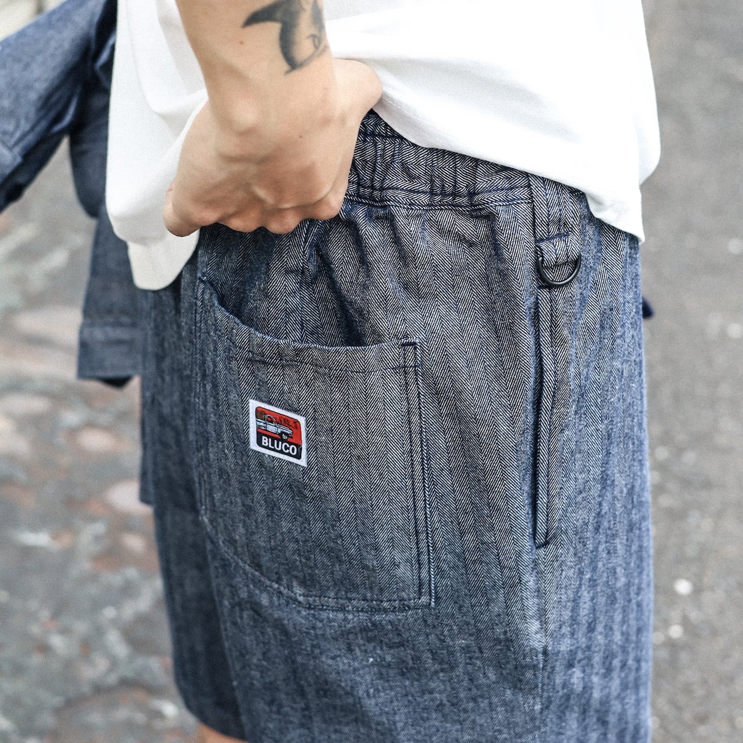 BLUCO / 12OZ DENIM EASY WORK SHORTS (HERRINGBONE)