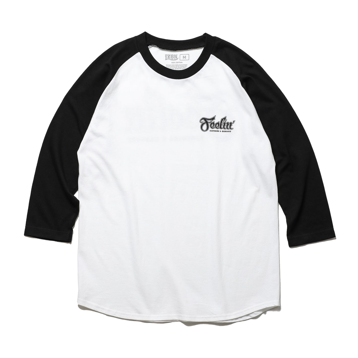 LZBN / Feelin' LOGO RAGLAN 3/4 TEE (WHITE/BLACK)