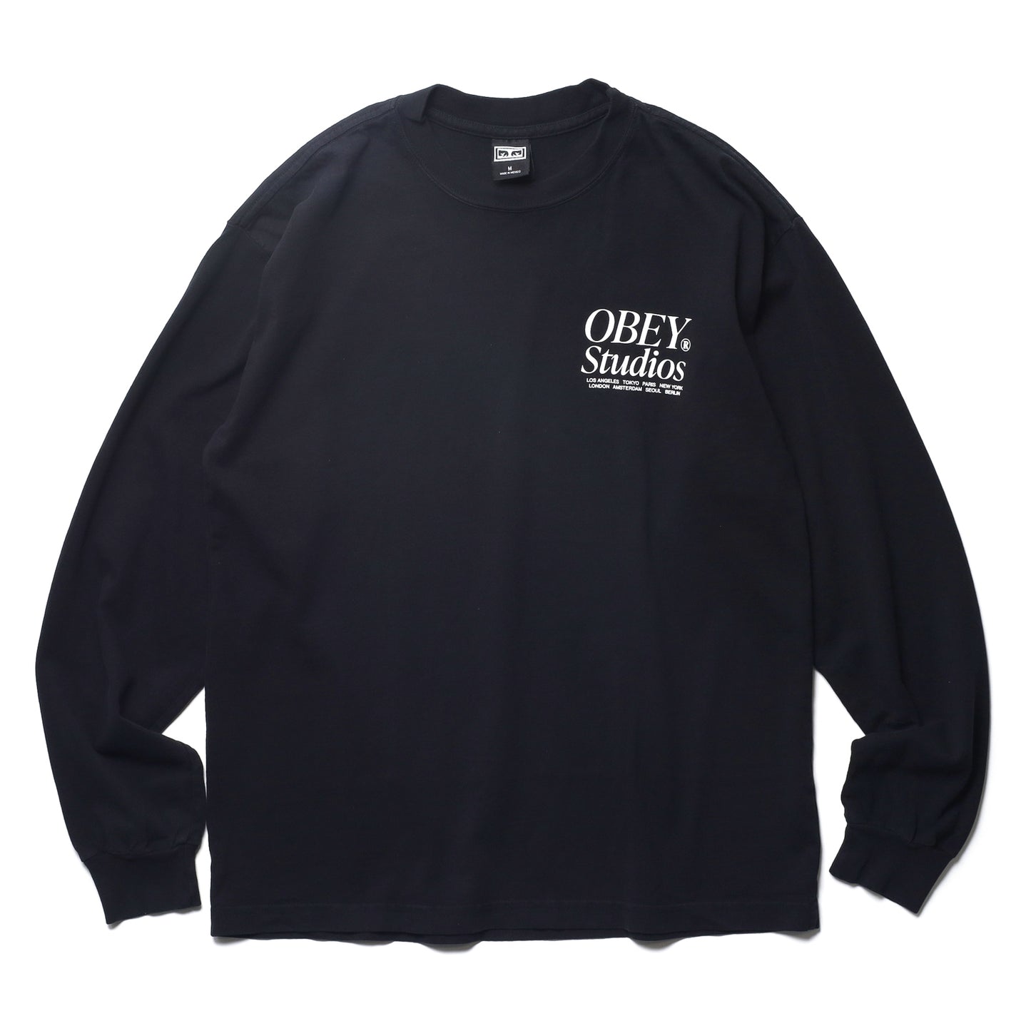 OBEY / OBEY STUDIOS ICON HEAVYWEIGHT L/S TEE (JET BLACK)