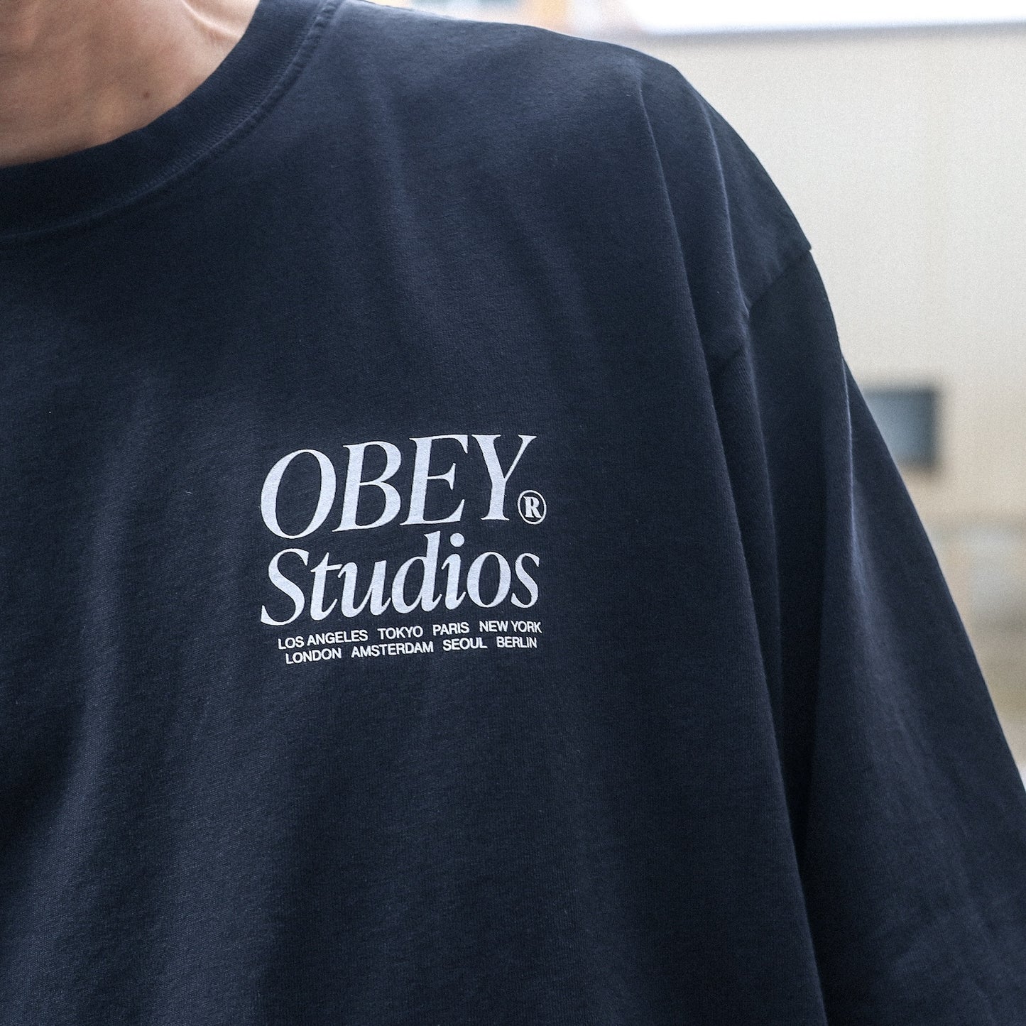 OBEY / OBEY STUDIOS ICON HEAVYWEIGHT L/S TEE (JET BLACK)