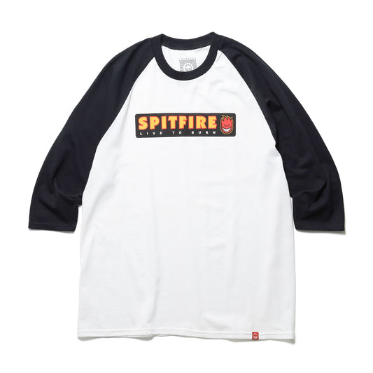 SPITFIRE / LTB PATCH 3/4 TEE (WHITE/BLACK)