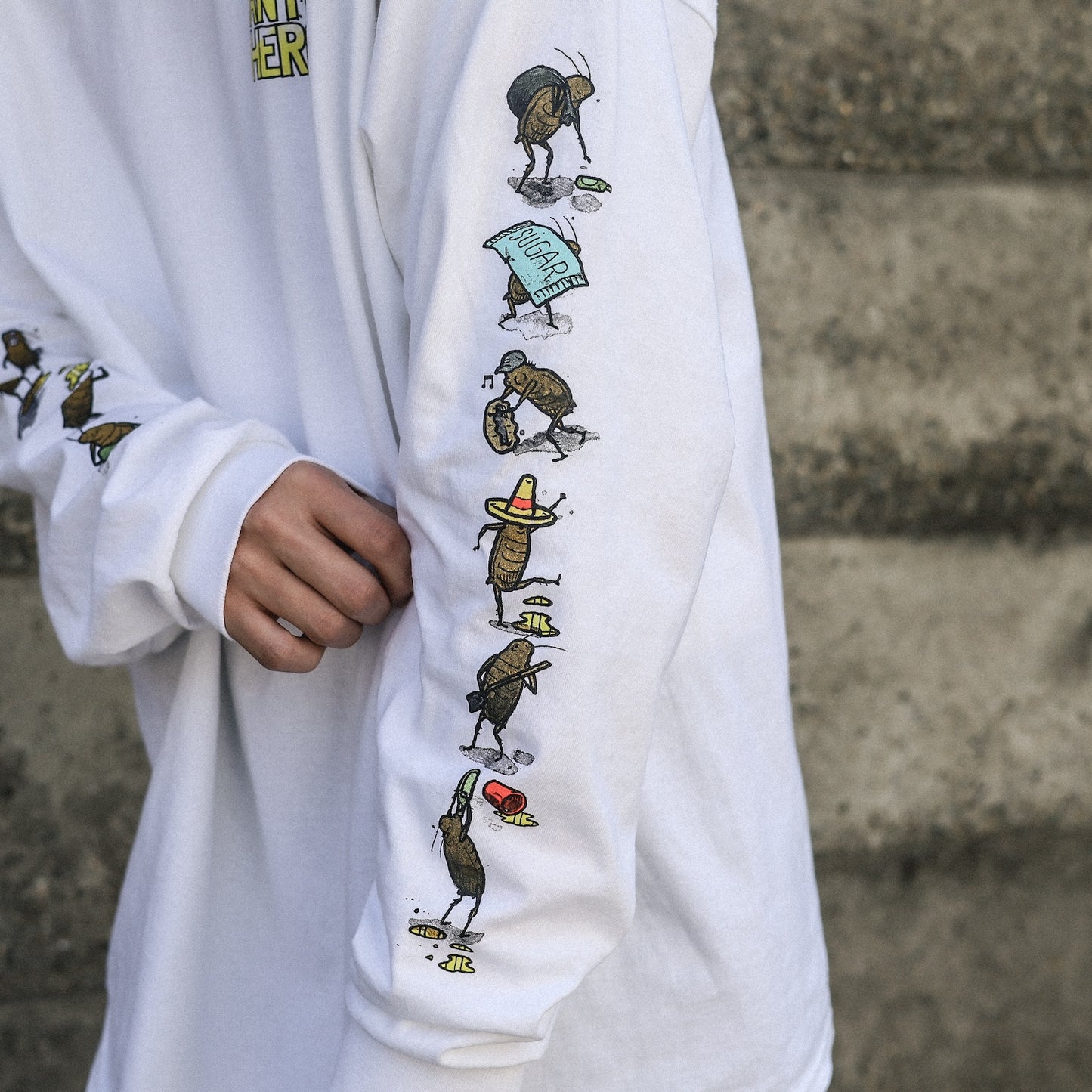 ANTIHERO / ROACHED OUT L/S TEE (WHITE/MULTI)