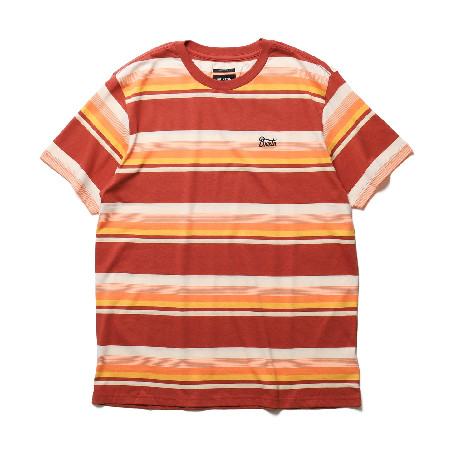 BRIXTON / HILT STITH S/S KNIT (TERRACOTTA/APRICOT/OFF WHITE)