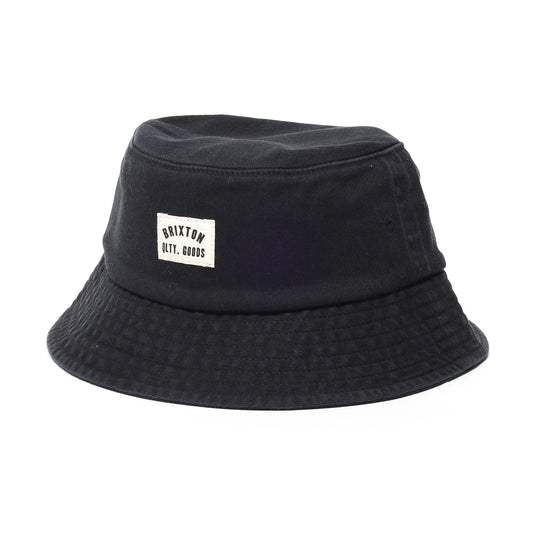 BRIXTON / WOODBURN PACKABLE BUCKET HAT (BLACK SOL WASH)