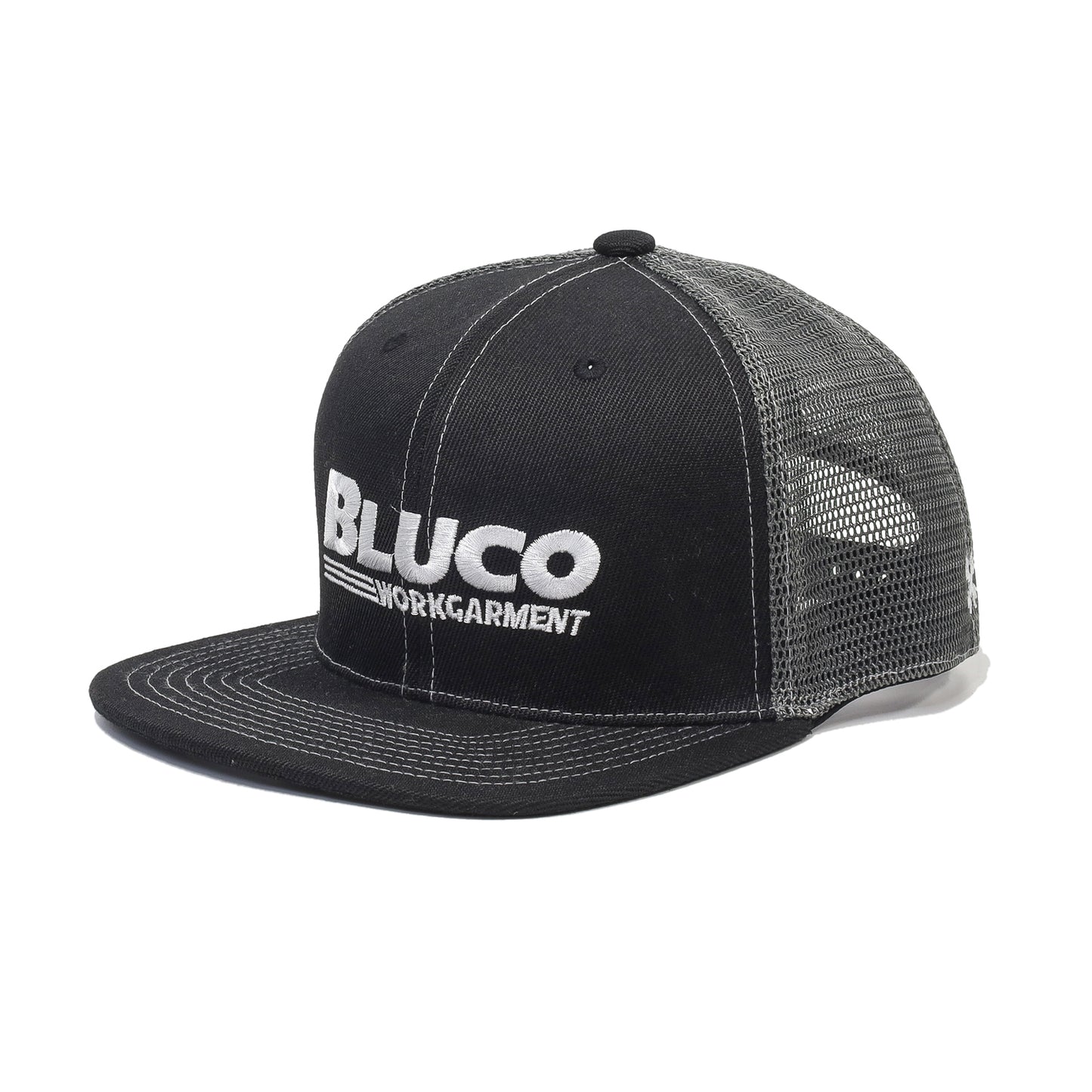 BLUCO / 6-PANEL MESH CAP -BWG- (BLACK/GRAY)