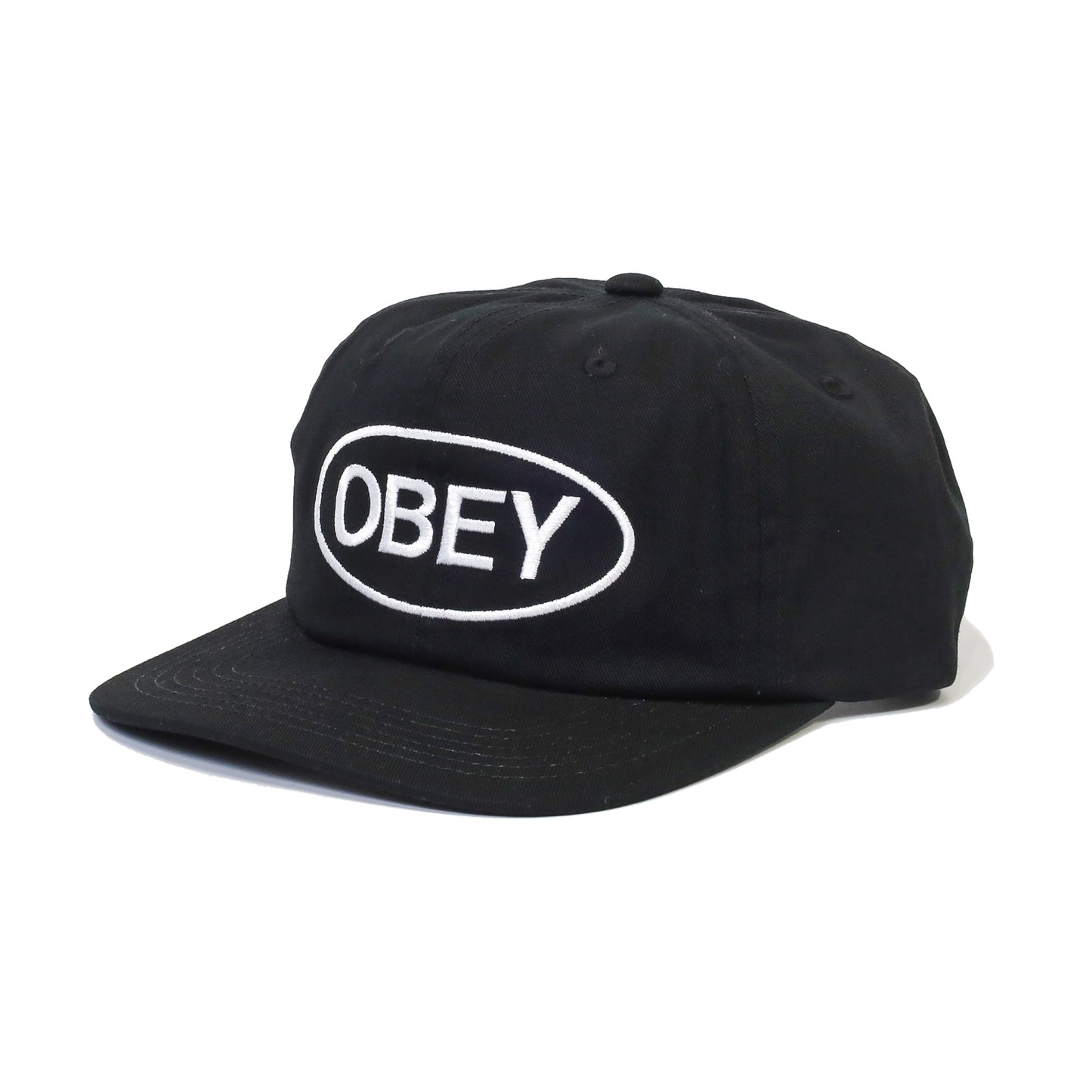 OBEY / OVAL 6 PANEL STRAPBACK CAP (BLACK)
