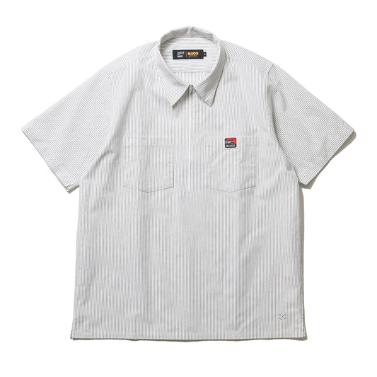 BLUCO / PULLOVER STRIPE WORK SHIRT S/S (WHITE)