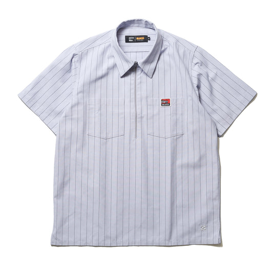 BLUCO / PULLOVER STRIPE WORK SHIRT S/S (SAX BLUE)