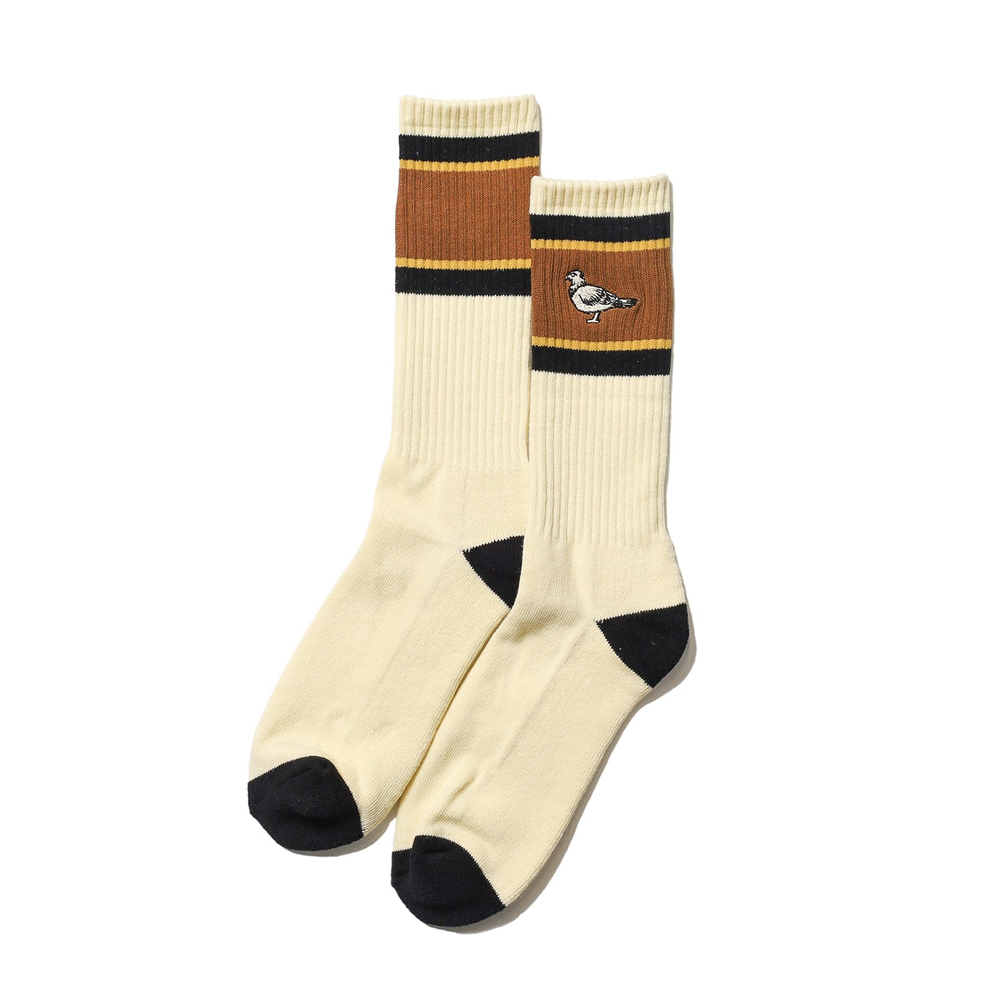 ANTIHERO / LIL PIGEON EMB SOCKS (CREAM/BLACK/YELLOW)
