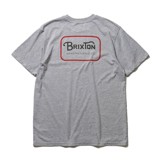 BRIXTON / GRADE S/S STANDARD TEE (HEATHER GREY/WASHED BLACK/DARK RED)