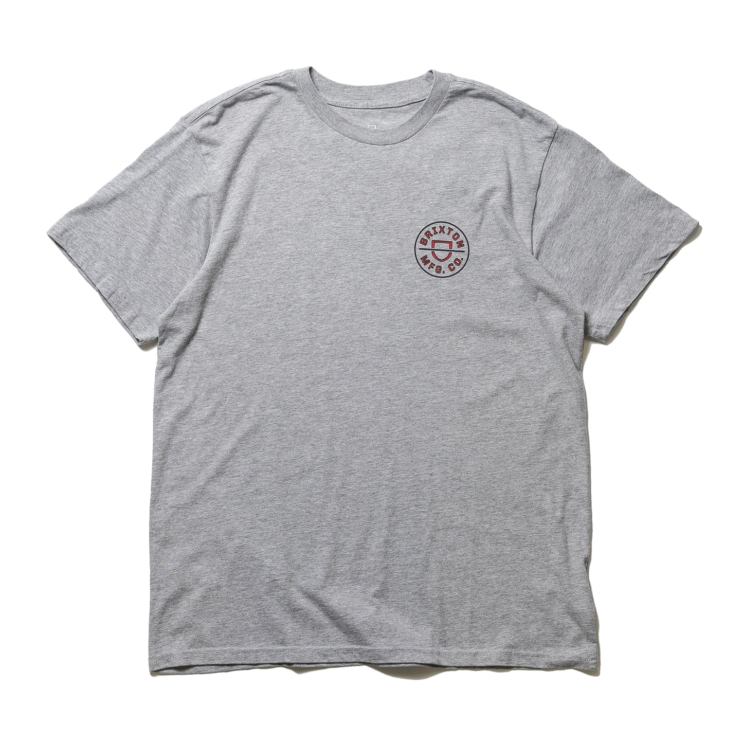 BRIXTON / CREST II S/S STANDARD TEE (HEATHER GREY/NAVY/DARK RED)
