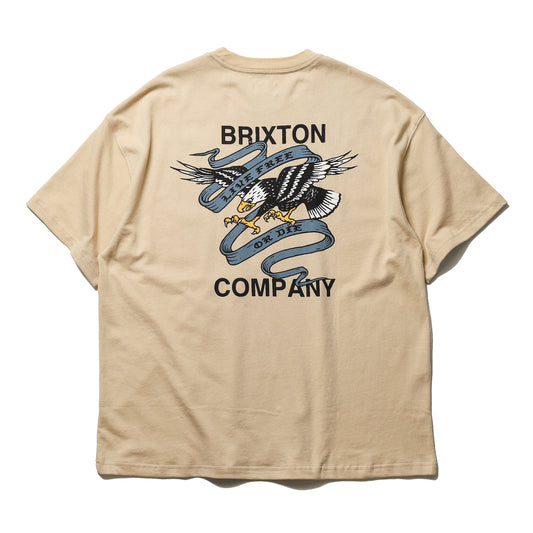 BRIXTON / LIVE FREE HW RELAXED TEE (CREAM CLASSIC WASH)