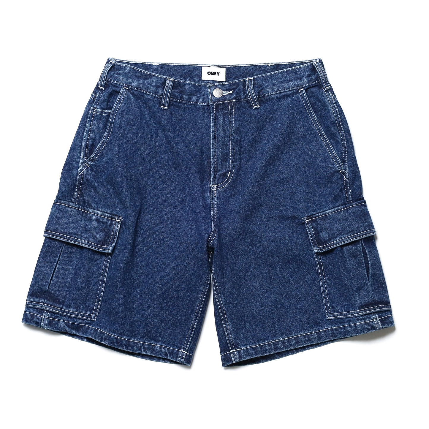 OBEY / BIGWIG BAGGY DENIM CARGO SHORT (STONE WASH INDIGO)