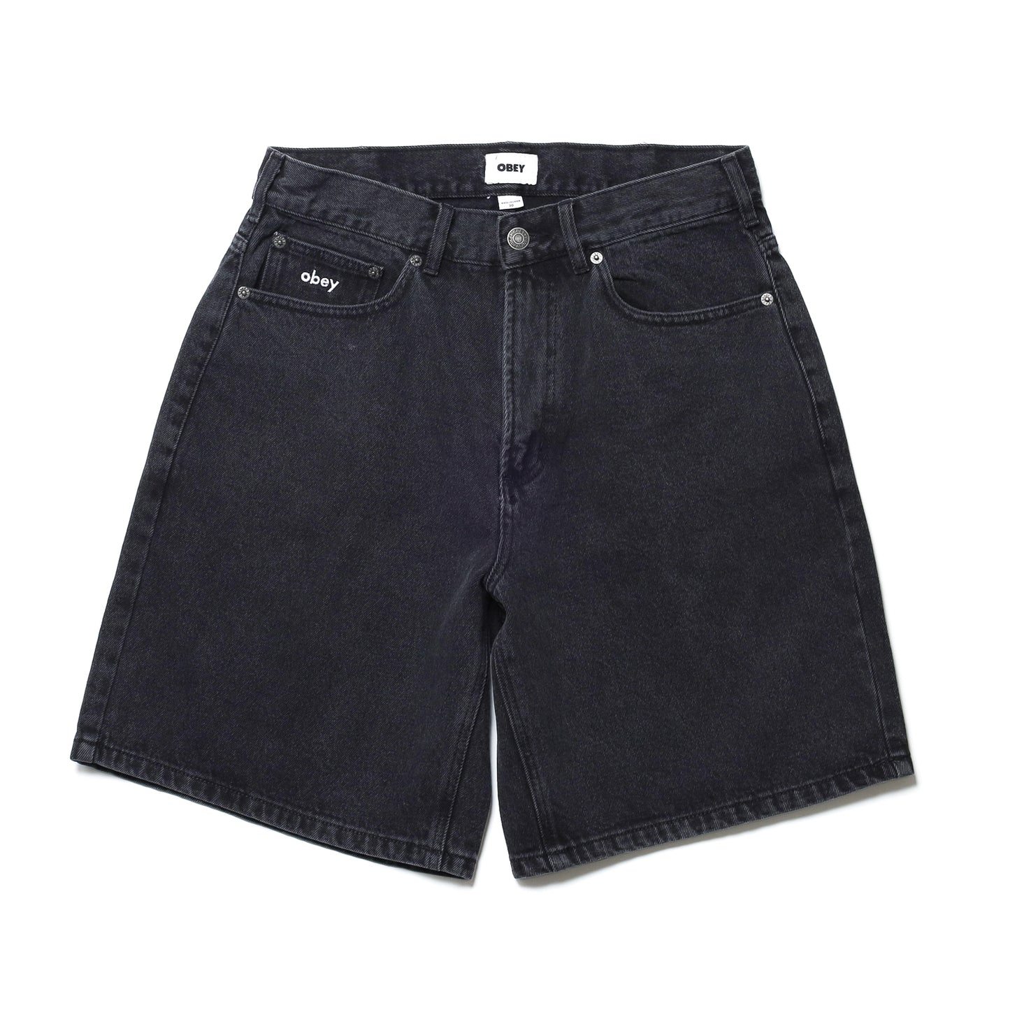 OBEY / BIGWIG BAGGY DENIM SHORT (FADED BLACK)