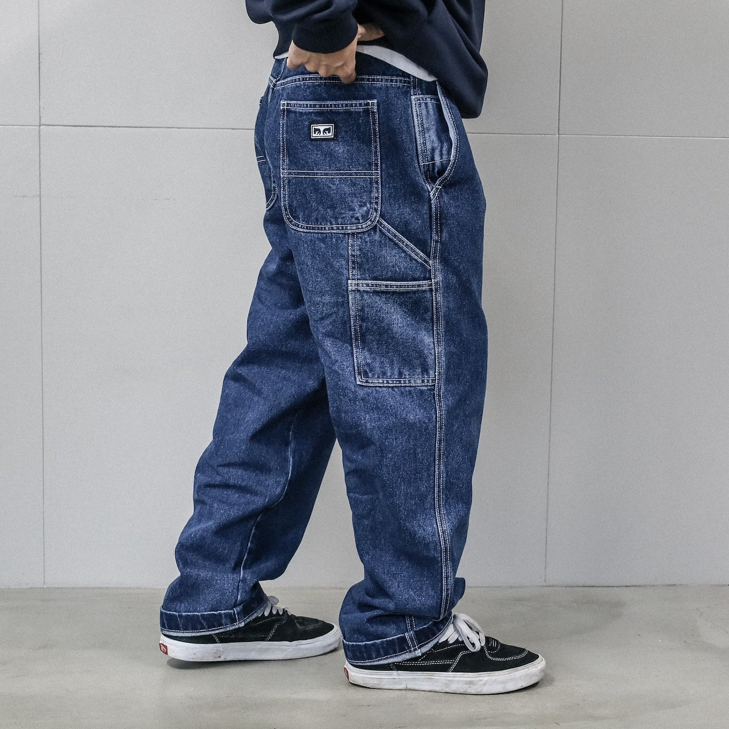 OBEY / HARDWORK CARPENTER DENIM PANT (STONEWASH INDIGO)