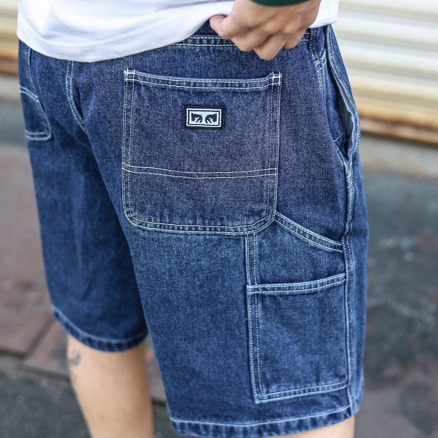 OBEY / BIGWIG DENIM CARPENTER SHORT (STONE WASH INDIGO)