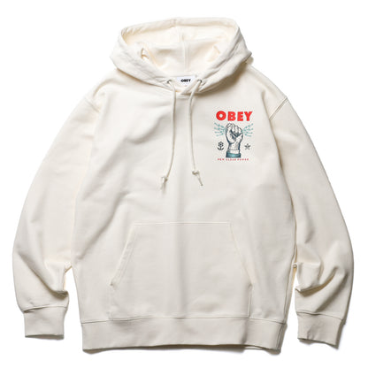 OBEY / NEW CLEAR POWER HEAVYWEIGHT PULLOVER HOODIE (UNBLEACHED)